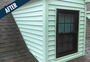 An 'after' image of siding cleaned by Mr. J's Services.